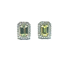 Load image into Gallery viewer, Platinum Yellow Sapphire and Diamond Earrings