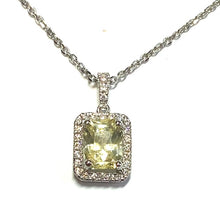 Load image into Gallery viewer, Platinum Yellow Sapphire and Diamond Necklace