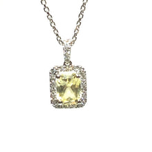Load image into Gallery viewer, Platinum Yellow Sapphire and Diamond Necklace