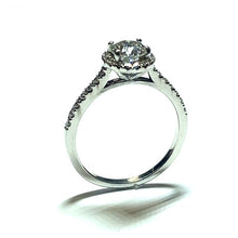 Load image into Gallery viewer, Secondhand 18ct White Gold Diamond Halo Ring