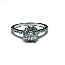 Load image into Gallery viewer, Secondhand 18ct White Gold Diamond Halo Ring