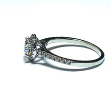 Load image into Gallery viewer, Secondhand 18ct White Gold Diamond Halo Ring