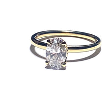 Load image into Gallery viewer, 18ct Yellow Gold Hidden Halo Oval Lab Grown Diamond Ring - 1.01ct