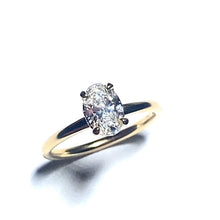 Load image into Gallery viewer, 18ct Yellow Gold Hidden Halo Oval Lab Grown Diamond Ring - 1.01ct