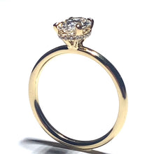 Load image into Gallery viewer, 18ct Yellow Gold Hidden Halo Oval Lab Grown Diamond Ring - 1.01ct