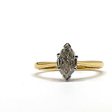 Load image into Gallery viewer, 18ct Gold Marquise Solitaire Diamond Ring 0.71ct