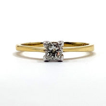 Load image into Gallery viewer, 18ct Gold Princess Cut Diamond Solitaire Ring - 0.30ct