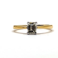 Load image into Gallery viewer, 18ct Gold Emerald Cut Solitaire Diamond Ring - 0.59ct