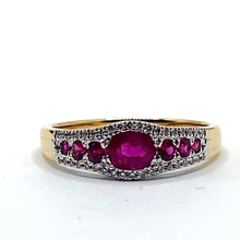 Load image into Gallery viewer, 18ct Gold Ruby and Diamond Dress Ring