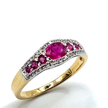 Load image into Gallery viewer, 18ct Gold Ruby and Diamond Dress Ring