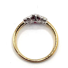 Load image into Gallery viewer, 18ct Gold Ruby and Diamond Trefoil Ring