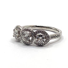 Load image into Gallery viewer, 18ct White Gold Trilogy Halo Cluster Ring