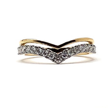 Load image into Gallery viewer, 18ct Gold Diamond Wishbone Ring