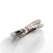 Load image into Gallery viewer, 18ct White Gold Diamond Cross Over Band Ring