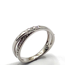 Load image into Gallery viewer, 18ct White Gold Diamond Cross Over Band Ring