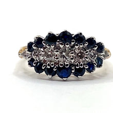 Load image into Gallery viewer, 18ct Gold Sapphire and Diamond Cluster Ring
