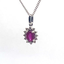 Load image into Gallery viewer, 18ct White Gold Ruby and Diamond Pendant
