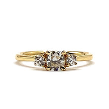 Load image into Gallery viewer, 18ct Gold Cushion and Round Diamond Trilogy Ring