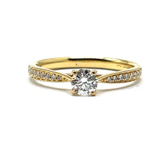 Load image into Gallery viewer, Secondhand Solitaire Diamond Ring with Diamond Shoulders
