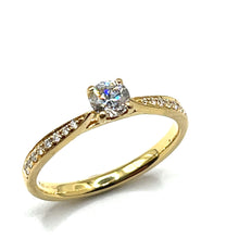 Load image into Gallery viewer, Secondhand Solitaire Diamond Ring with Diamond Shoulders