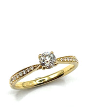 Load image into Gallery viewer, Secondhand Solitaire Diamond Ring with Diamond Shoulders