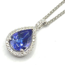 Load image into Gallery viewer, Platinum Tanzanite and Diamond Necklace
