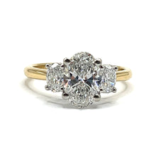 Load image into Gallery viewer, 18ct Gold and Platinum Oval Trilogy Lab Grown Diamond Ring