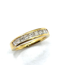 Load image into Gallery viewer, Secondhand 18ct Gold Princess Cut Diamond Eternity Ring