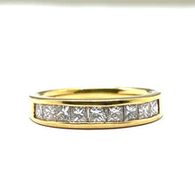 Load image into Gallery viewer, Secondhand 18ct Gold Princess Cut Diamond Eternity Ring
