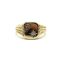 Load image into Gallery viewer, Secondhand 9ct Gold Diamond Signet Ring