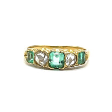 Load image into Gallery viewer, Secondhand Antique Emerald and Diamond Ring