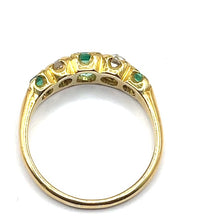 Load image into Gallery viewer, Secondhand Antique Emerald and Diamond Ring