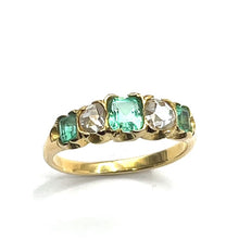 Load image into Gallery viewer, Secondhand Antique Emerald and Diamond Ring