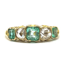 Load image into Gallery viewer, Secondhand Antique Emerald and Diamond Ring