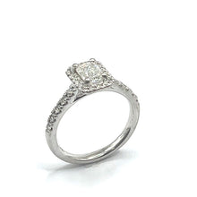Load image into Gallery viewer, Secondhand Platinum Emerald Cut Diamond Halo Ring