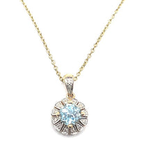 Load image into Gallery viewer, 9ct Gold Topaz and Diamond Necklace
