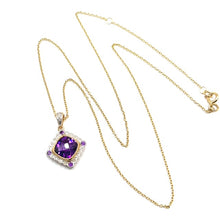 Load image into Gallery viewer, 9ct Gold Amethyst and Diamond Necklace