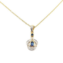 Load image into Gallery viewer, 9ct Gold Sapphire and Diamond Necklace