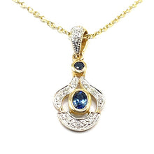 Load image into Gallery viewer, 9ct Gold Sapphire and Diamond Necklace