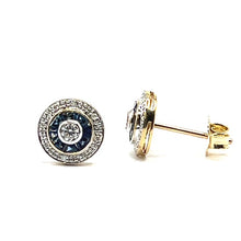 Load image into Gallery viewer, 9ct Gold Sapphire and Diamond Earrings