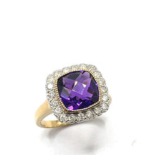 Load image into Gallery viewer, 9ct Gold Amethyst and Diamond Ring