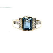 Load image into Gallery viewer, 9ct Gold Topaz and Diamond Ring
