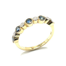 Load image into Gallery viewer, 9ct Gold Sapphire and Diamond Eternity Ring