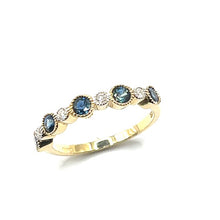 Load image into Gallery viewer, 9ct Gold Sapphire and Diamond Eternity Ring