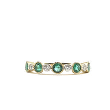 Load image into Gallery viewer, 9ct Gold Emerald and Diamond Eternity Ring