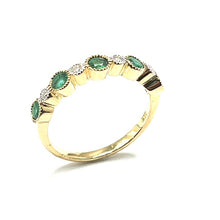 Load image into Gallery viewer, 9ct Gold Emerald and Diamond Eternity Ring