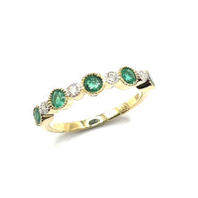 Load image into Gallery viewer, 9ct Gold Emerald and Diamond Eternity Ring
