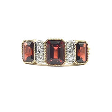 Load image into Gallery viewer, 9ct Gold Garnet and Diamond Ring