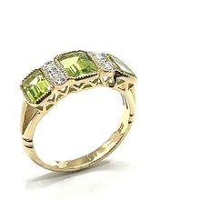 Load image into Gallery viewer, 9ct Gold Peridot and Diamond Ring