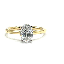 Load image into Gallery viewer, 18ct Gold Oval Lab Grown Diamond Ring 1.00ct